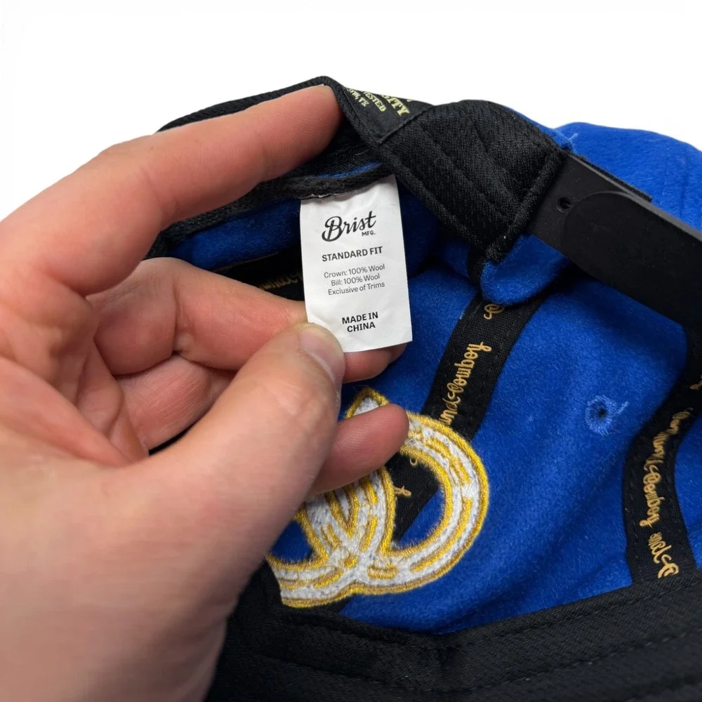 Communal Cowboy Snapback Hat Unisex Blue Wool Lucky Varsity Embroidered Logo Cap